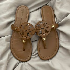 Tory Burch Miller Sandals brown leather